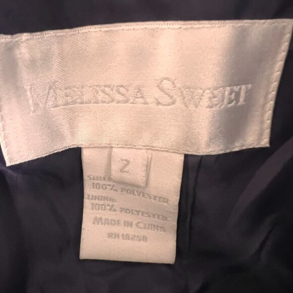 NWT Melissa Sweet Strapless Purple Lined Long Dress - Picture 3 of 8